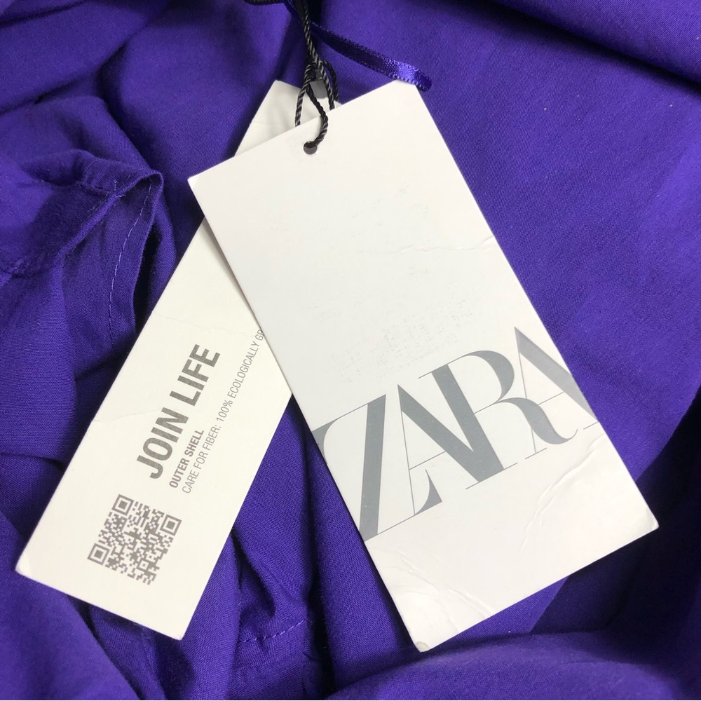 ZARA. Women’s Purple Button Down Shirt Long Sleeves With Button Cuffs Size Small - Picture 6 of 7